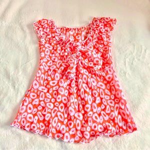y2k/90s lettuce hem ruffled tank top